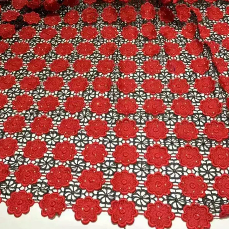 Red Black sunflowers embroidery cord lace African guipure lace fabric with lots of stones 2019 high quality Wise choice RG188
Red Black sunflowers embroidery cord lace African guipure lace fabric with lots of stones 2019 high quality Wise choice RG188