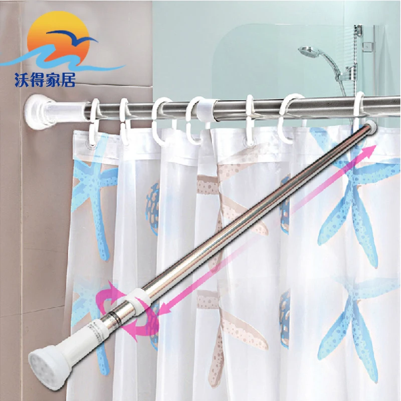 Shuangqing stainless steel retractable shower curtain rod straight bathroom jackstay retractable pole punch rods
Shuangqing stainless steel retractable shower curtain rod straight bathroom jackstay retractable pole punch rods