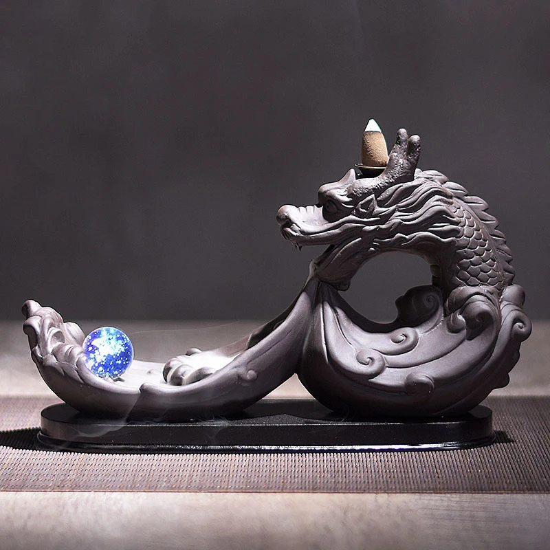 Ceramic Dragon Backflow Incense Burner Creative Home Office Decoration LED Colorful Dragon Ball Crafts + 10Pcs Incense Cones
Ceramic Dragon Backflow Incense Burner Creative Home Office Decoration LED Colorful Dragon Ball Crafts + 10Pcs Incense Cones