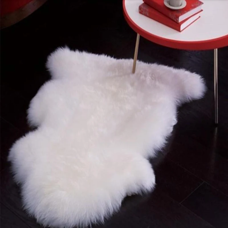 Натуральный Белый Австралийский коврик из овечьей шкуры для дивана натуральный