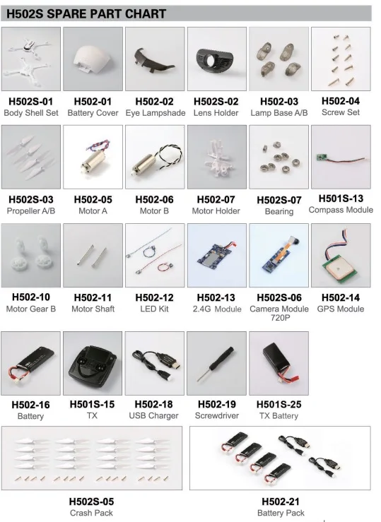 Original Hubsan X4 H502S H502E Transmission Module Blade Propeller Brushless motor ESC Parts & Accessories H502S H502E SPARE P
Original Hubsan X4 H502S H502E Transmission Module Blade Propeller Brushless motor ESC Parts & Accessories H502S H502E SPARE P