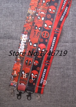 Mix 50 pcs cartoon Deadpool Key Chains Neck Strap Keys Camera ID Card Lanyard NL-101