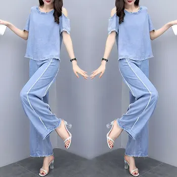 Cowboy Fashion Two-piece Suits Summer Set Women Stylish Year-old Female Costume Conjunto Feminino Ensemble Femme Survetement
Cowboy Fashion Two-piece Suits Summer Set Women Stylish Year-old Female Costume Conjunto Feminino Ensemble Femme Survetement