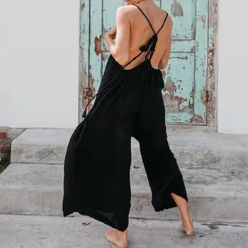 Hot Sale Fashion Spaghetti Strap Sleeveless Solid Jumpsuits Women Sexy Criss Cross Long Rompers Casual Loose Ovearalls
Hot Sale Fashion Spaghetti Strap Sleeveless Solid Jumpsuits Women Sexy Criss Cross Long Rompers Casual Loose Ovearalls