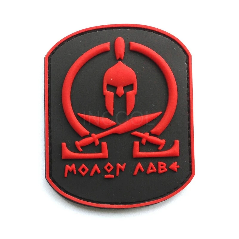 

3D PVC Patch Spartan Military Morale Patch Tactical Emblem Molon Labe Badges Hook Rubber Patches For Jackets Clothing Backpack