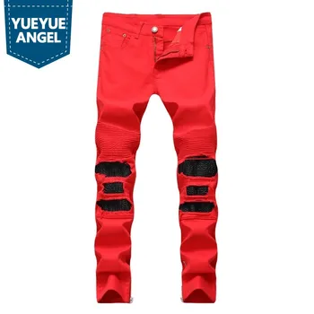Autumn New Men Jeans Slim Straight Leg Hole Pleated Jeans Pants Red Black Side Zipper Trousers Male Streetwear Plus Size 38
Autumn New Men Jeans Slim Straight Leg Hole Pleated Jeans Pants Red Black Side Zipper Trousers Male Streetwear Plus Size 38