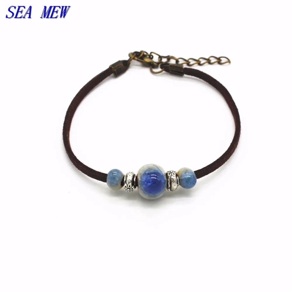 SEA MEW Fashion Metal Alloy Ceramic Bracelet Adjustable Porcelain Bead Rope Bangles For Women Charm Bracelets Girl's Gift
SEA MEW Fashion Metal Alloy Ceramic Bracelet Adjustable Porcelain Bead Rope Bangles For Women Charm Bracelets Girl's Gift