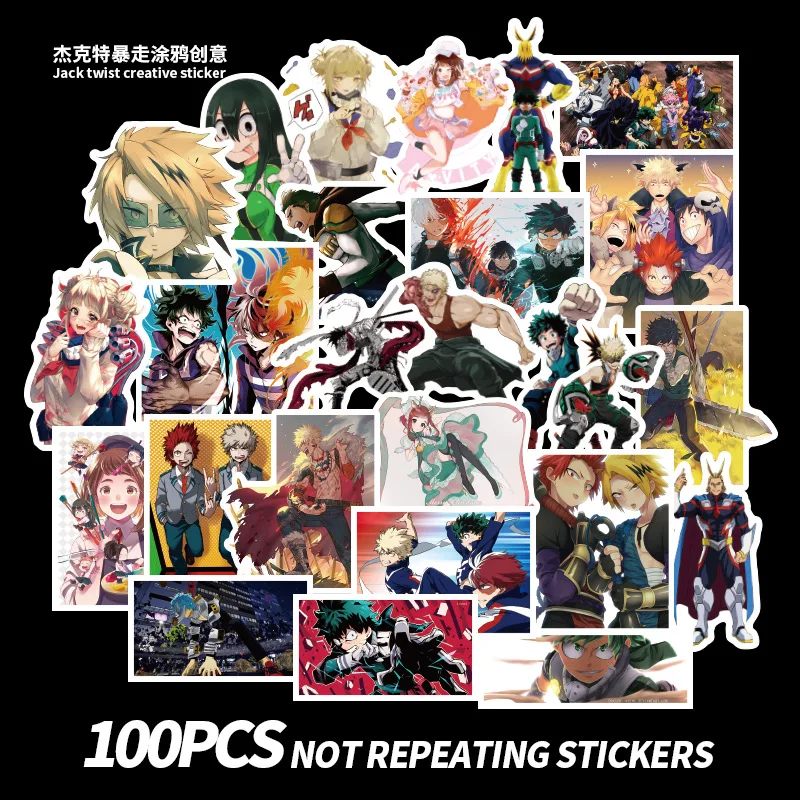 100pcs My Hero Academia Peripheral Sticker Set Personality Suitcase Guitar Computer Skateboard Decorative Stickers Gift
100pcs My Hero Academia Peripheral Sticker Set Personality Suitcase Guitar Computer Skateboard Decorative Stickers Gift