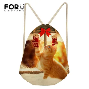 FORUDESIGNS Christmas Gift Backpack Drawstring Bags Animal Cat Printing for Women Kids Storage Package Large Sack Home Party
FORUDESIGNS Christmas Gift Backpack Drawstring Bags Animal Cat Printing for Women Kids Storage Package Large Sack Home Party