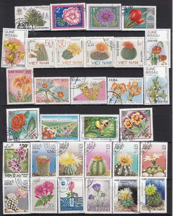 Description Picture 6 of item50Pcs/Set Flowers All Different From Many Countries NO Repeat With Postmark Postage Stamps for Collecting