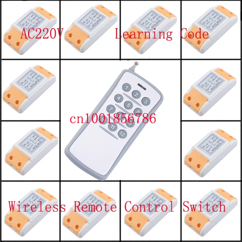 220V 10A 12CH 1500W wireless remote control switch 12 Receiver &1 Transmitter Learning code adjustable control switch smart home
220V 10A 12CH 1500W wireless remote control switch 12 Receiver &1 Transmitter Learning code adjustable control switch smart home
