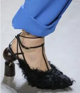 New Fashion Women Black White Pink Red Blue Fur Strange Heel Ball Screws Chunk Heel Cross Lace Up Pointed Toe Pumps Dress Shoes
New Fashion Women Black White Pink Red Blue Fur Strange Heel Ball Screws Chunk Heel Cross Lace Up Pointed Toe Pumps Dress Shoes
