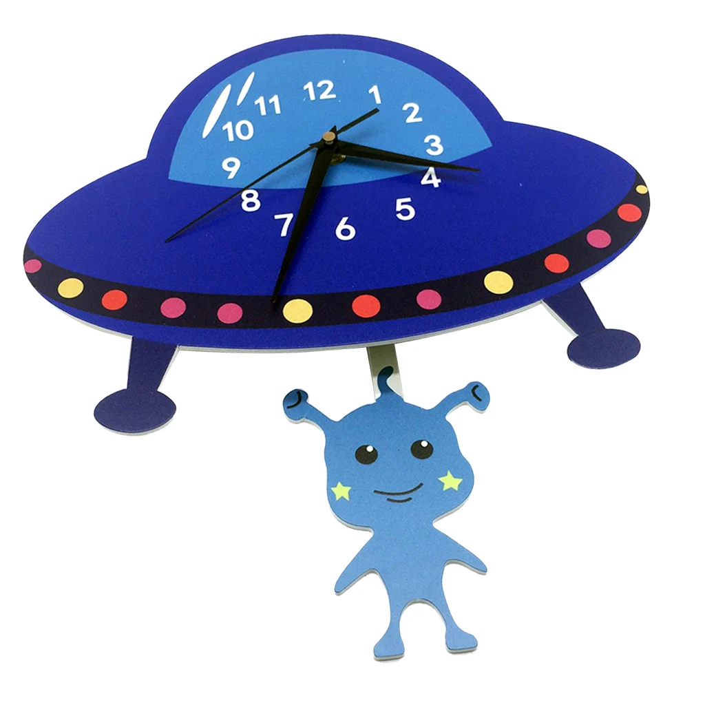 Japanese Adorable Pendulum Clock Funny Crafts Swinging Tail Wall Clock Kit for Kid's Nursery Children's Bedroom Decor