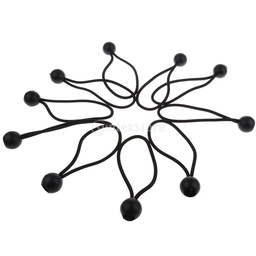 10pcs 162mm 5mm Heavy Duty Ball Bungee Cord Elastic Tie Rope for Securing Canopy Tent Tarp