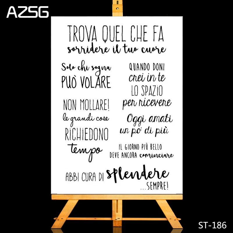 AZSG Italian Language Transparent Clear Stamps For DIY Scrapbooking Decorative Card making Craft Fun Decoration Supplies 11x16cm
AZSG Italian Language Transparent Clear Stamps For DIY Scrapbooking Decorative Card making Craft Fun Decoration Supplies 11x16cm