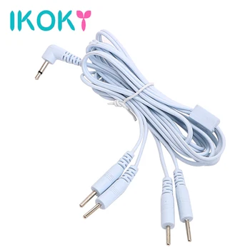 

IKOKY Therapy Massager Accessories Electro Stimulation For Penis Ring Anal Plug 2/4 Pin Electric Shock Wire Cable Sex Toys