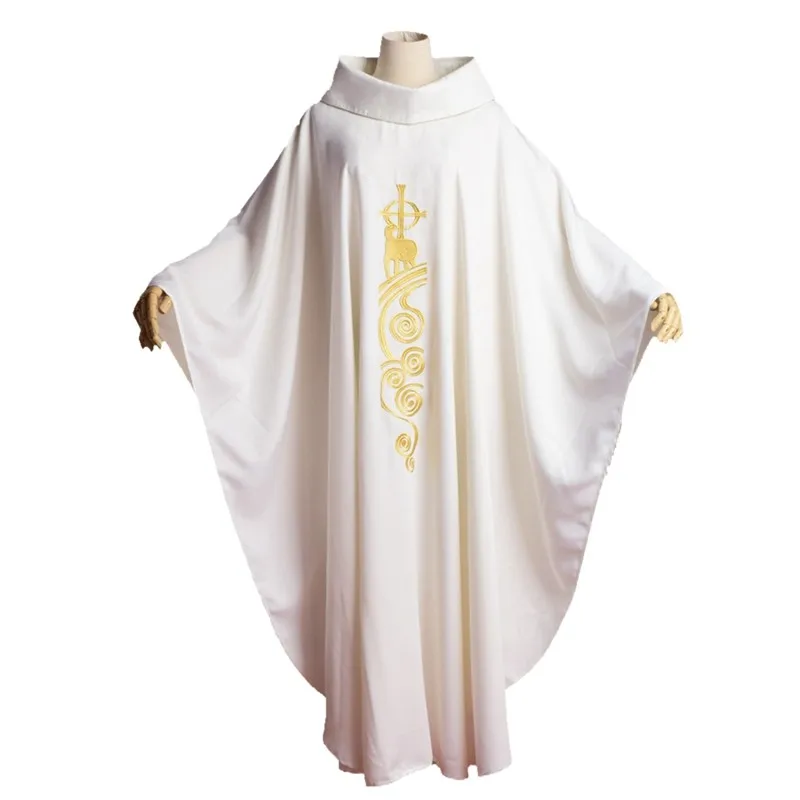 Chasuble Catholic White Church Lamb Embroidered Priest Vestments Chasuble Catholic White Church Lamb Embroidered Priest Vestments