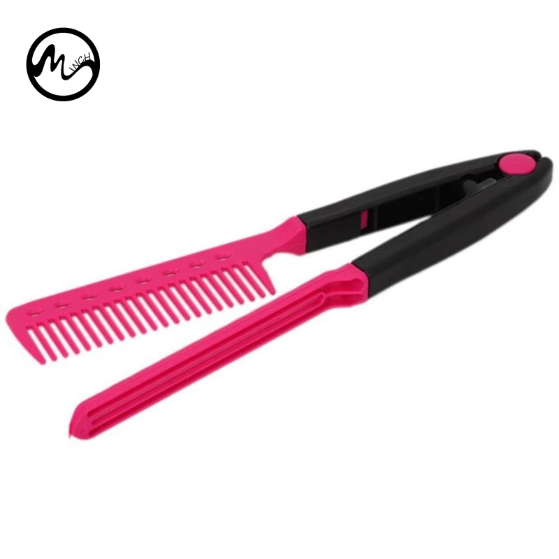MINCH Folding V-shaped Comb Novelty Clip-on Style Hair Styling Comb DIY Salon Hairdressing Comb Hair Straightener (Black+Rosy)
MINCH Folding V-shaped Comb Novelty Clip-on Style Hair Styling Comb DIY Salon Hairdressing Comb Hair Straightener (Black+Rosy)