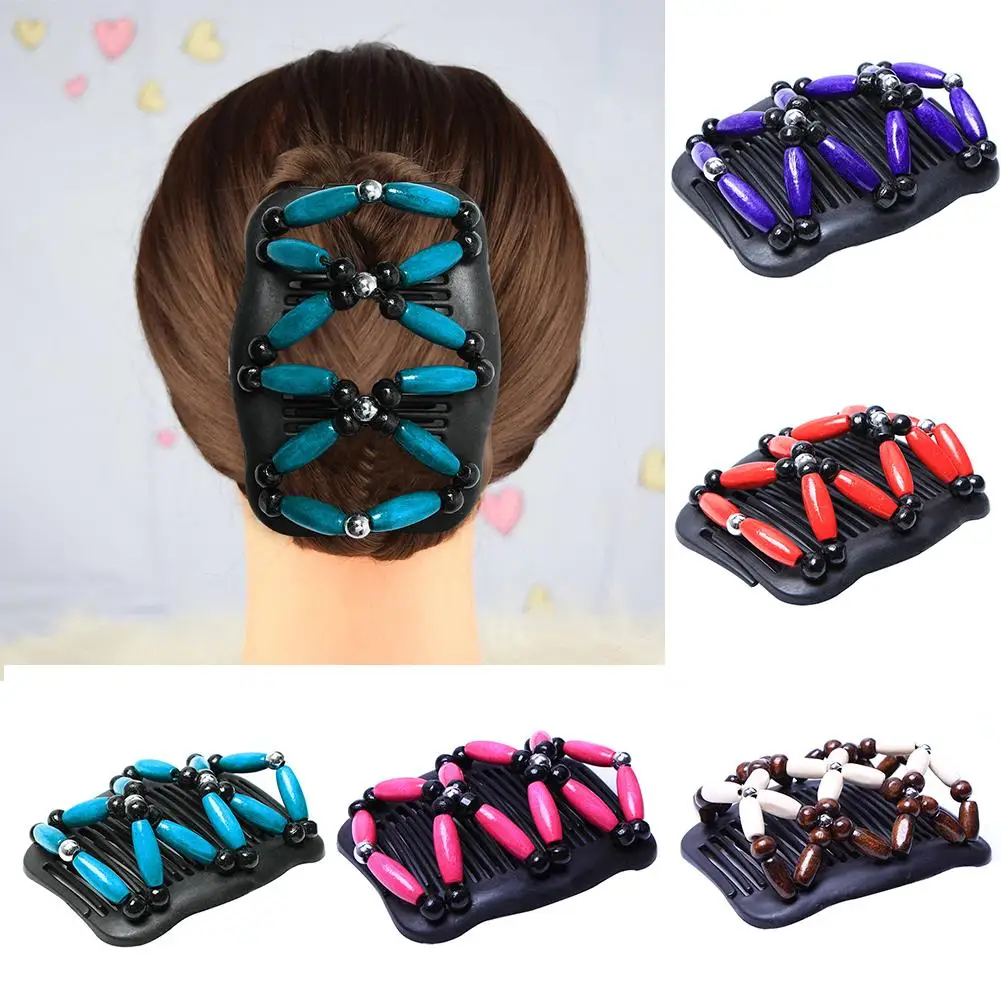 Vintage Dual-Slide Clip Wooden Beads Magic Hair Comb Professional Headwear Hairpin Salon Styling Tool Hairdressing Supplies
Vintage Dual-Slide Clip Wooden Beads Magic Hair Comb Professional Headwear Hairpin Salon Styling Tool Hairdressing Supplies