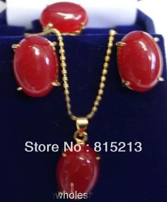 ddh0059 Fashion Set 18K GP Gold Plated Red Jade Pendant Earring Ring
ddh0059 Fashion Set 18K GP Gold Plated Red Jade Pendant Earring Ring