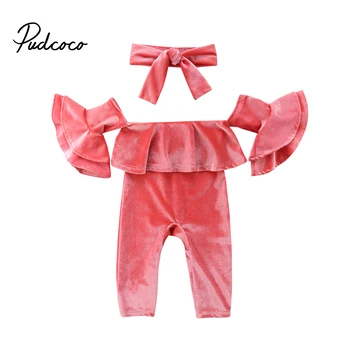 Fashion Girl Newborn Kids Baby Girl Romper Pink Velvet Ruffle Strapless collar Jumpsuit Headband Outfits Clothes
Fashion Girl Newborn Kids Baby Girl Romper Pink Velvet Ruffle Strapless collar Jumpsuit Headband Outfits Clothes
