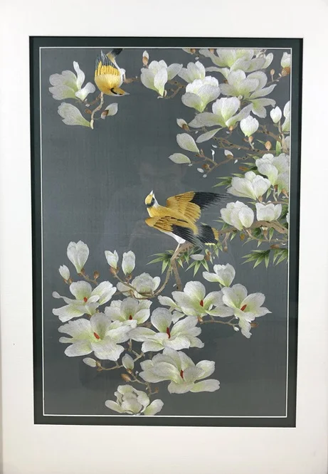 Handmade 100% Mulberry Silk Thread Finished Suzhou Embroidery not include frame ,yulan and bird 40*60cm
Handmade 100% Mulberry Silk Thread Finished Suzhou Embroidery not include frame ,yulan and bird 40*60cm