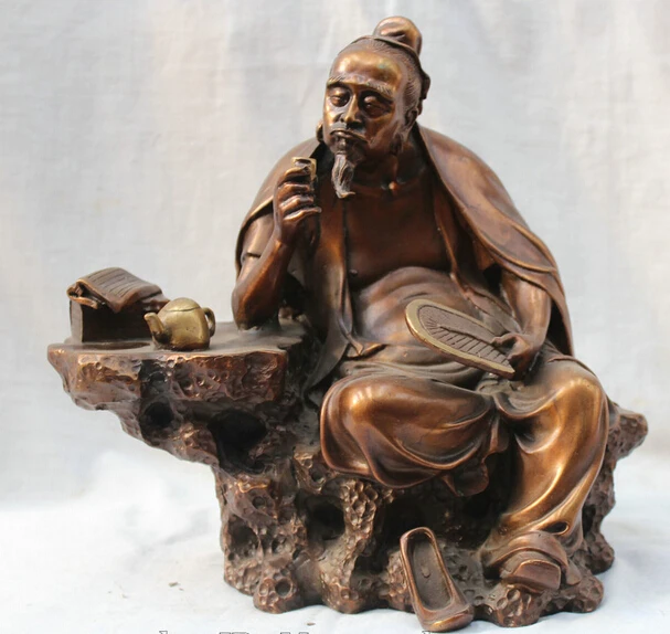 009197 11" China Chinese Bronze Sage Man God Lu Yu Leader Of Classics Tea Jing Statue
009197 11" China Chinese Bronze Sage Man God Lu Yu Leader Of Classics Tea Jing Statue