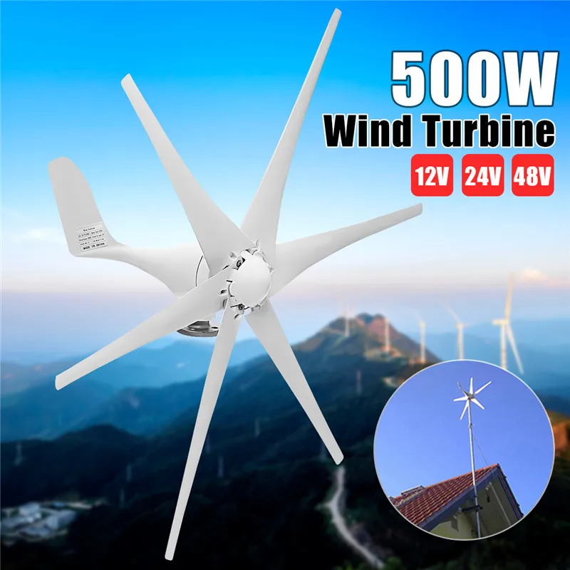 Real 500W 12V 24V 48 Volt 6 Nylon Fiber Blade Horizontal Home Wind Turbines Wind Generator Power Windmill Energy Turbines Charge
Real 500W 12V 24V 48 Volt 6 Nylon Fiber Blade Horizontal Home Wind Turbines Wind Generator Power Windmill Energy Turbines Charge