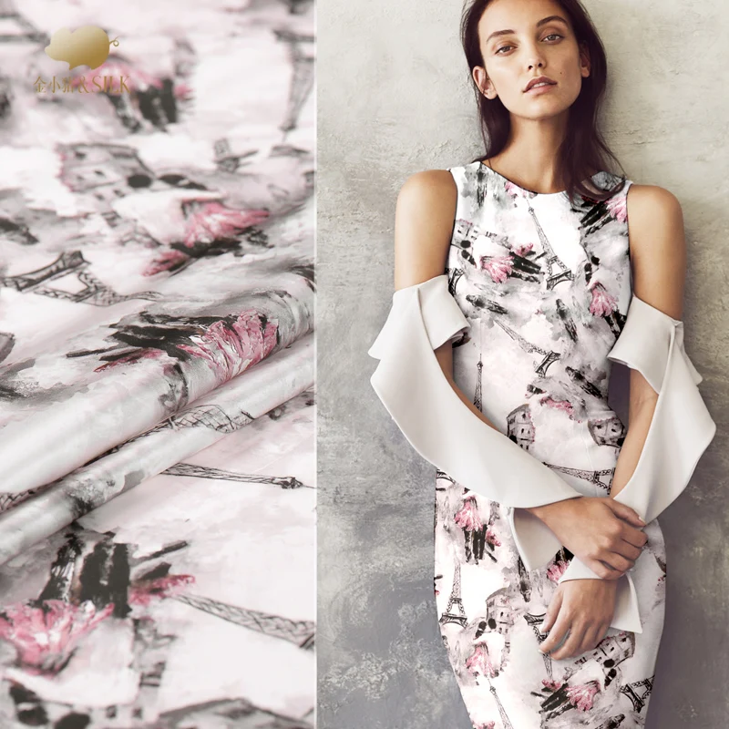Eiffel Tower silk stretch satin fabric digital inkjet silk fabric drapes cheongsam dress silk stretch fabric wholesale cloth
Eiffel Tower silk stretch satin fabric digital inkjet silk fabric drapes cheongsam dress silk stretch fabric wholesale cloth