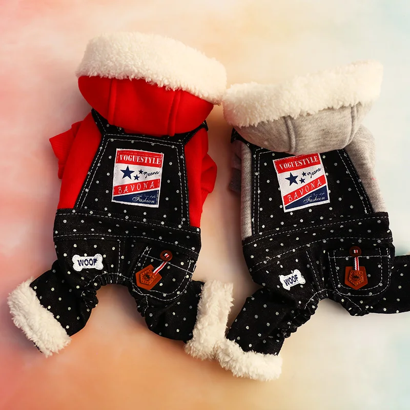 Red/Gray Dog Jumpsuit Denim Dots Teddy Bichon Autumn Pet Clothing Leash Hole Dog Outfit 2 Color XS S M L XL
Red/Gray Dog Jumpsuit Denim Dots Teddy Bichon Autumn Pet Clothing Leash Hole Dog Outfit 2 Color XS S M L XL