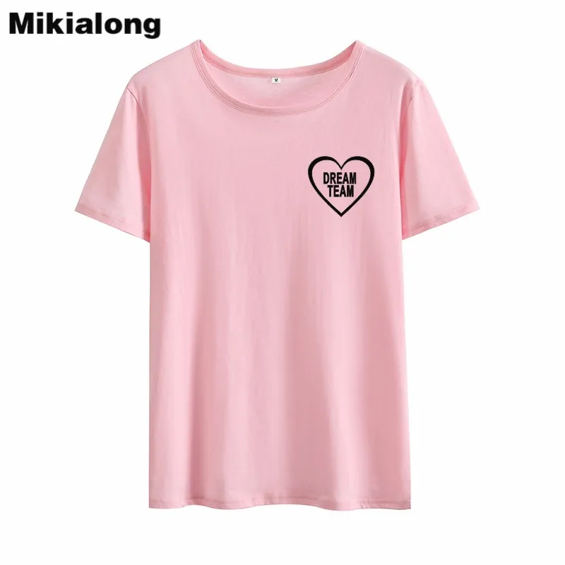 Mrs win DREAM TEAM Cute Heart Shape Tshirt Women Ulzzang Korean Style Bff T-shirt Short Sleeve Loose Basic Summer Women Tops
Mrs win DREAM TEAM Cute Heart Shape Tshirt Women Ulzzang Korean Style Bff T-shirt Short Sleeve Loose Basic Summer Women Tops