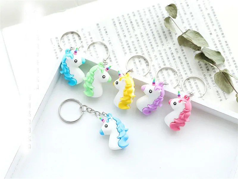 Unicorn Keychain Animal PVC Keychains Key Ring Gifts 8