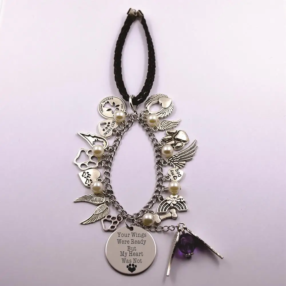 your wings were ready but my heart leather and stainless steel chain rearview mirror Christmas tree pet loss pet owner dog lover
your wings were ready but my heart leather and stainless steel chain rearview mirror Christmas tree pet loss pet owner dog lover