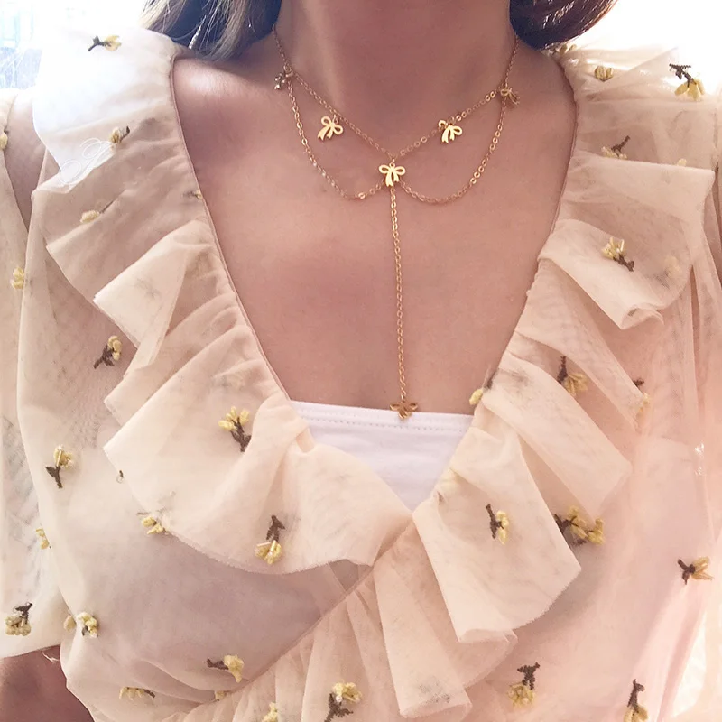 MENGJIQIAO 2019 New Korean Bowknot Double Layer Choker Necklace Women Fashion Gold Color Necklaces & Pendants Party Jewelry Gift
MENGJIQIAO 2019 New Korean Bowknot Double Layer Choker Necklace Women Fashion Gold Color Necklaces & Pendants Party Jewelry Gift