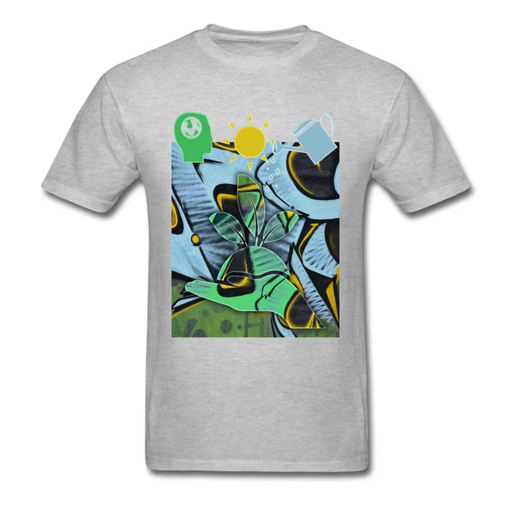 Brand GRAFFITI PLANTS ECO Street T Shirt Round Neck Cotton Fabric Men Tees Short Sleeve Autumn Street T Shirt Top Quality GRAFFITI PLANTS ECO grey
