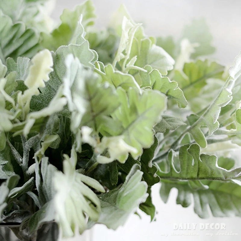 10pcs/lot! High simulation artificial plants Flocking senecio cineraria Diy Dusty Miller leaves Fake Centaurea cineraria
10pcs/lot! High simulation artificial plants Flocking senecio cineraria Diy Dusty Miller leaves Fake Centaurea cineraria