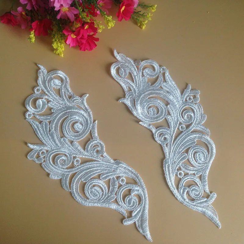 

10Pieces Retro Lace Applique Bridal French Lace Patch Venice Appliques For Sewing Motif Embroidered Trims DIY Craft