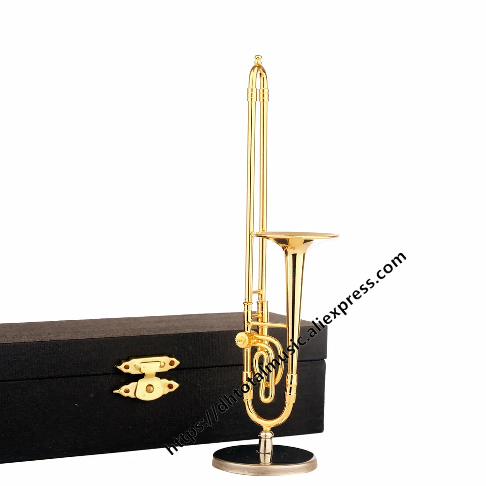 Mini Musical Instrument Model Miniature Trombone Birthday Gift Collectible Model with Case and Stand 
Mini Musical Instrument Model Miniature Trombone Birthday Gift Collectible Model with Case and Stand