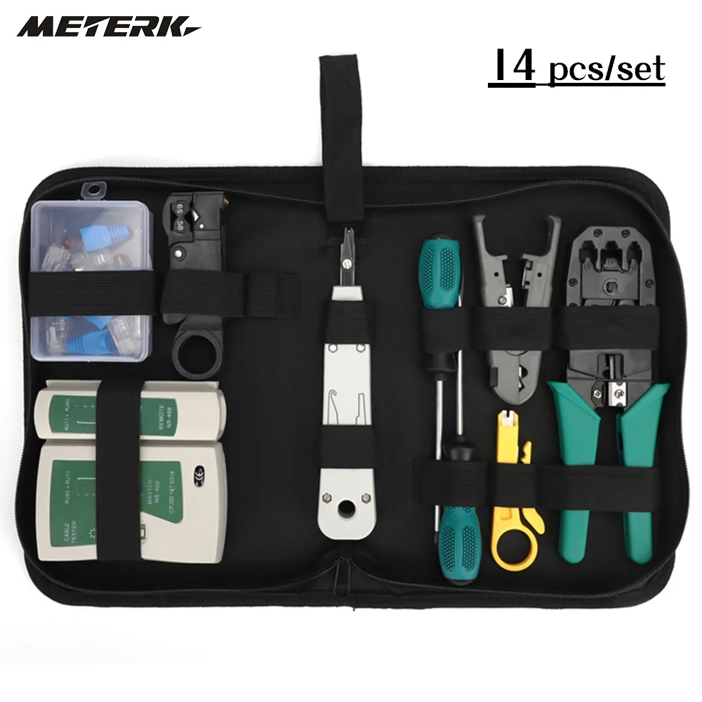 14pcs/set Network Cable Tester Kit Professional Network Tool Kit Network Repair Tool Kit Net Computer Maintenance Tools with Storage Pouch
14pcs/set Network Cable Tester Kit Professional Network Tool Kit Network Repair Tool Kit Net Computer Maintenance Tools with Storage Pouch