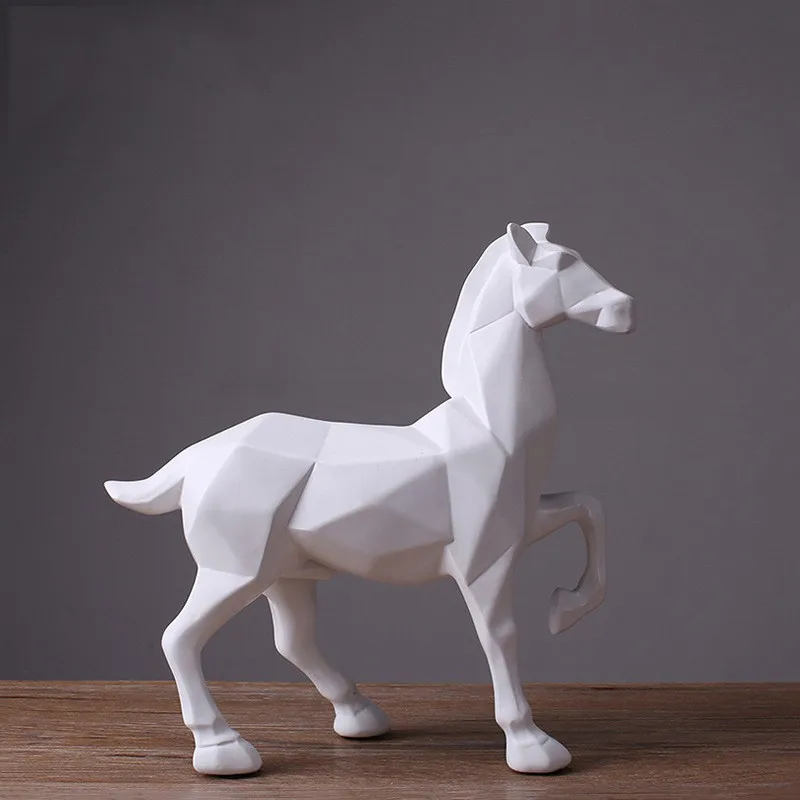 Modern Abstract White Horse Statue Resin Ornaments Home Decoration Accessories Gift Geometric Resin White Horse Sculpture 
Modern Abstract White Horse Statue Resin Ornaments Home Decoration Accessories Gift Geometric Resin White Horse Sculpture