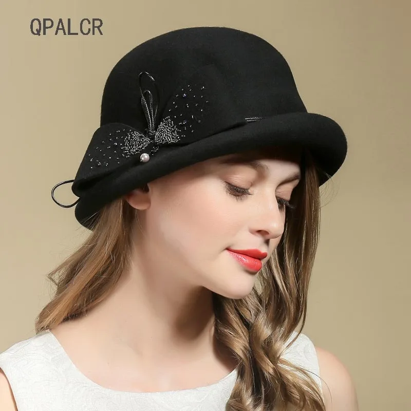 QPALCR Vintage Top Hat For Women's Fedora Hat Elegant Ladies Bow Wool Felt Hats Dinner Party Black Church Cap Autumn Winter
QPALCR Vintage Top Hat For Women's Fedora Hat Elegant Ladies Bow Wool Felt Hats Dinner Party Black Church Cap Autumn Winter