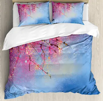 Watercolor Flower Home Decor Duvet Cover Set Sakura Branches Hangs down Dramatic Night Oriental Plant Image 4 Piece Bedding Set
Watercolor Flower Home Decor Duvet Cover Set Sakura Branches Hangs down Dramatic Night Oriental Plant Image 4 Piece Bedding Set