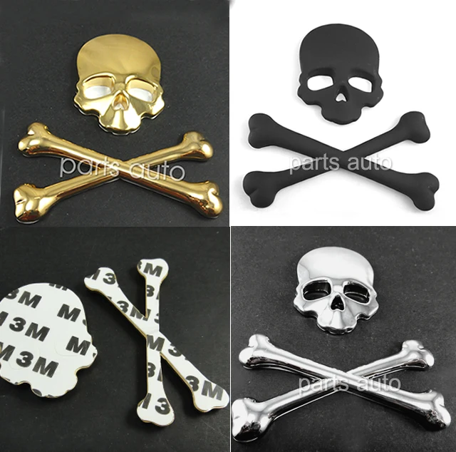 Black or Golden or Silver Chrome Crossbones Skull Demon Metal Bone Logo Badge With3M Decal Sticker for most car
Black or Golden or Silver Chrome Crossbones Skull Demon Metal Bone Logo Badge With3M Decal Sticker for most car