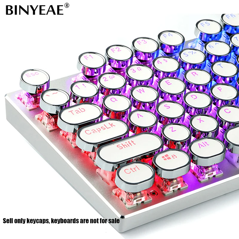 104 Key E Element Plating Metal Round Steampunk Mechanical Keyboard Keycaps Personality Transparent Key Cap
104 Key E Element Plating Metal Round Steampunk Mechanical Keyboard Keycaps Personality Transparent Key Cap