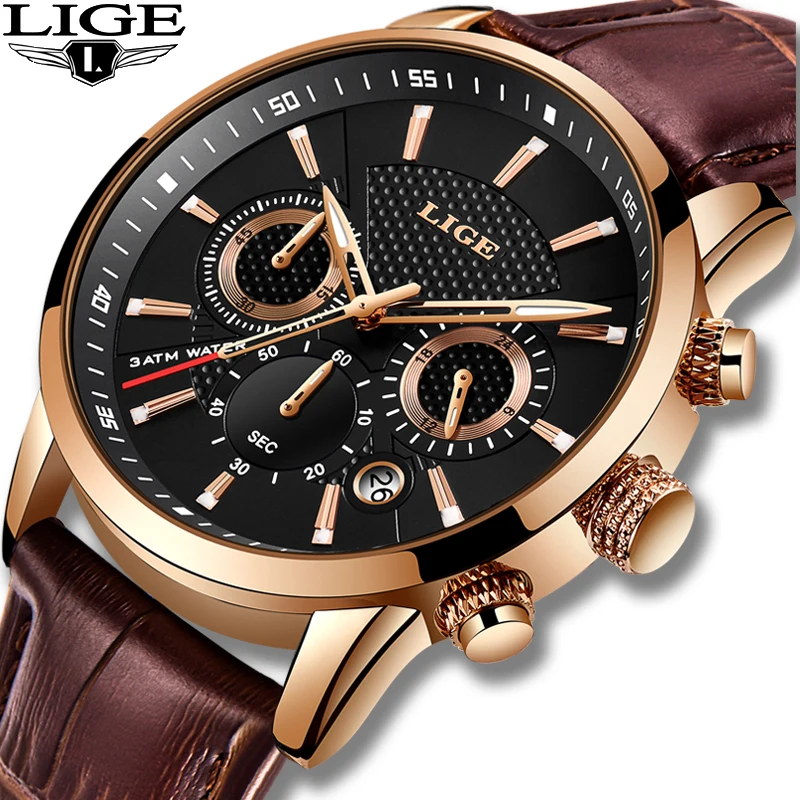 Relogio Masculino New LIGE Casual Leather Waterproof Quaurtz Watch For Men Sport Clock Mens Watches Top Brand Luxury Chronograph
Relogio Masculino New LIGE Casual Leather Waterproof Quaurtz Watch For Men Sport Clock Mens Watches Top Brand Luxury Chronograph