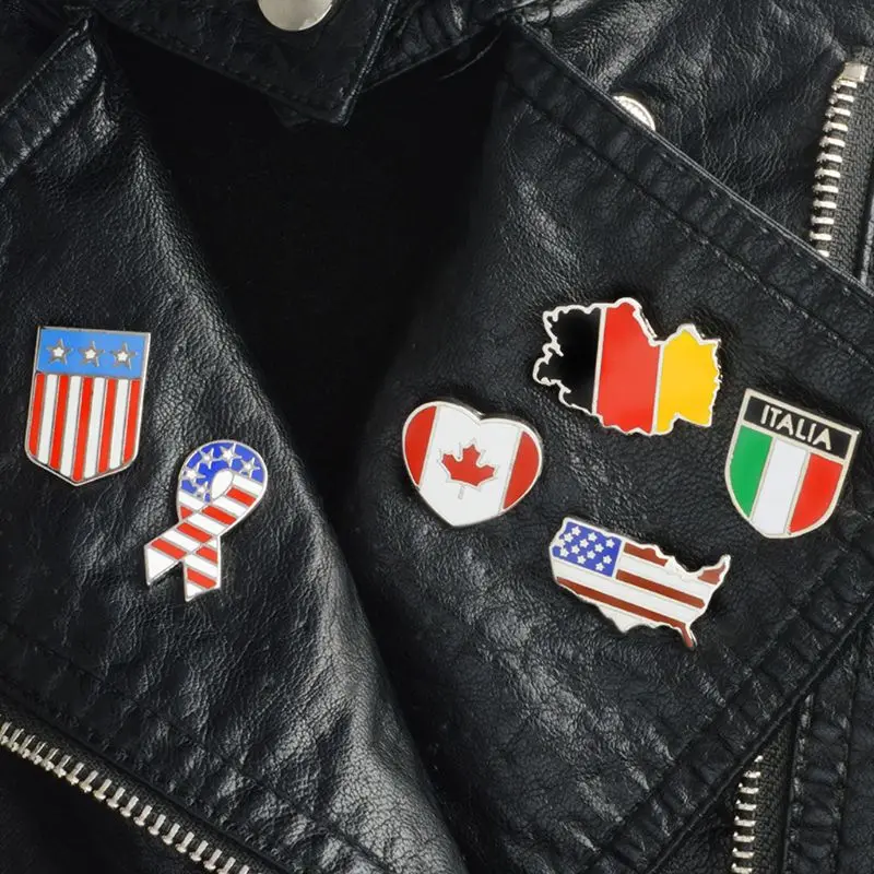 American Italy Canada Flags Enamel Brooch Denim coat Pin Shirt Patriotism Lapel Pins Badges Christmas Gifts for Friend
American Italy Canada Flags Enamel Brooch Denim coat Pin Shirt Patriotism Lapel Pins Badges Christmas Gifts for Friend