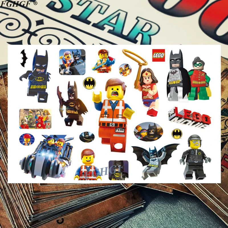 Kids cartoon LEGO building blocks Child Temporary Body Art Flash Tattoo Sticker 17*10cm Waterproof painless tattoo Free shipping
Kids cartoon LEGO building blocks Child Temporary Body Art Flash Tattoo Sticker 17*10cm Waterproof painless tattoo Free shipping