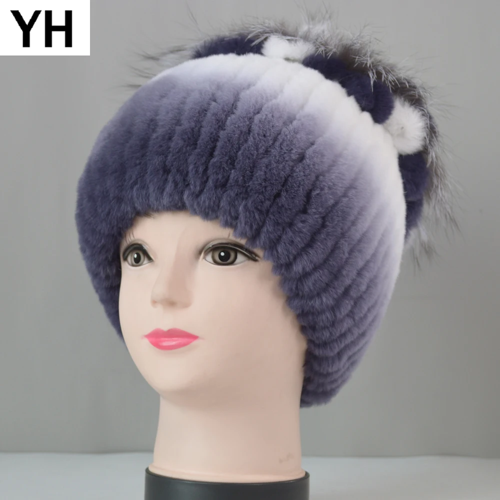 2019 Russia Women Knitted Real Genuine Rex Rabbit Fur Hat Winter Rex Rabbit Fur Cap Striped Head Top Flower Fox Fur Beanies Caps
2019 Russia Women Knitted Real Genuine Rex Rabbit Fur Hat Winter Rex Rabbit Fur Cap Striped Head Top Flower Fox Fur Beanies Caps
