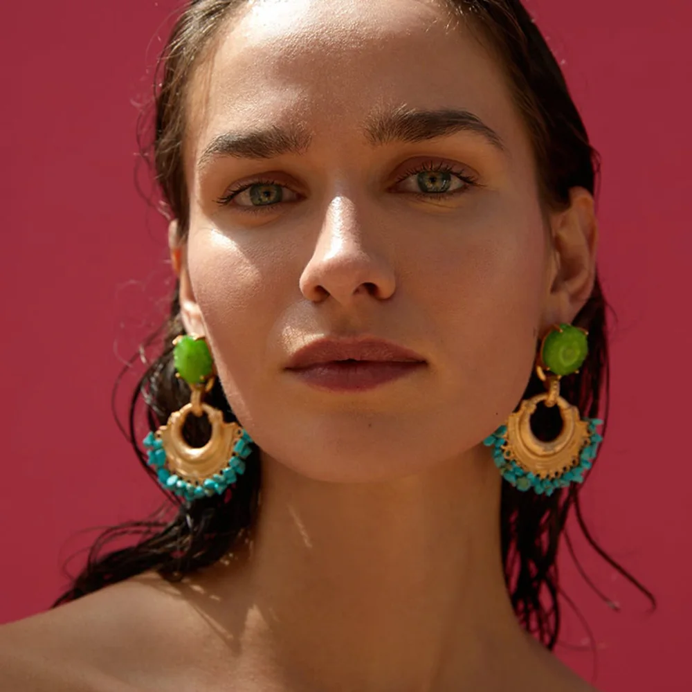 GEREIT Bohemia Crystal Earrings For Women Ethnic Big Circle Round Rings Hollow Tassel Earring Vintage Metal Wooden Beads Earing
GEREIT Bohemia Crystal Earrings For Women Ethnic Big Circle Round Rings Hollow Tassel Earring Vintage Metal Wooden Beads Earing