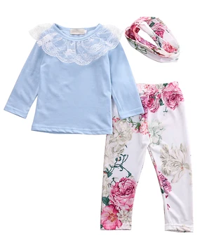 Baby Girl Clothes Set 3pcs Lace Collar T Shirt Tops Long Sleeve Flower Legging Pant Lovely Autumn Fresh Fashion 2018 Wholesale 
Baby Girl Clothes Set 3pcs Lace Collar T Shirt Tops Long Sleeve Flower Legging Pant Lovely Autumn Fresh Fashion 2018 Wholesale